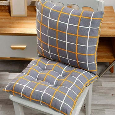 RITIER Back Chair Cushions Thickened Office Chair Seat Cushion, Soft Comfortable Non-Slip Rocking Chair Cushion Set, Rocking Patio Chair Cushions Upper and Lower with Ties Orange