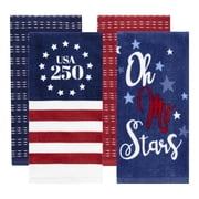 RITZ 100% Cotton Kitchen Towels, Set of 4, USA 250, USA 250 Flag