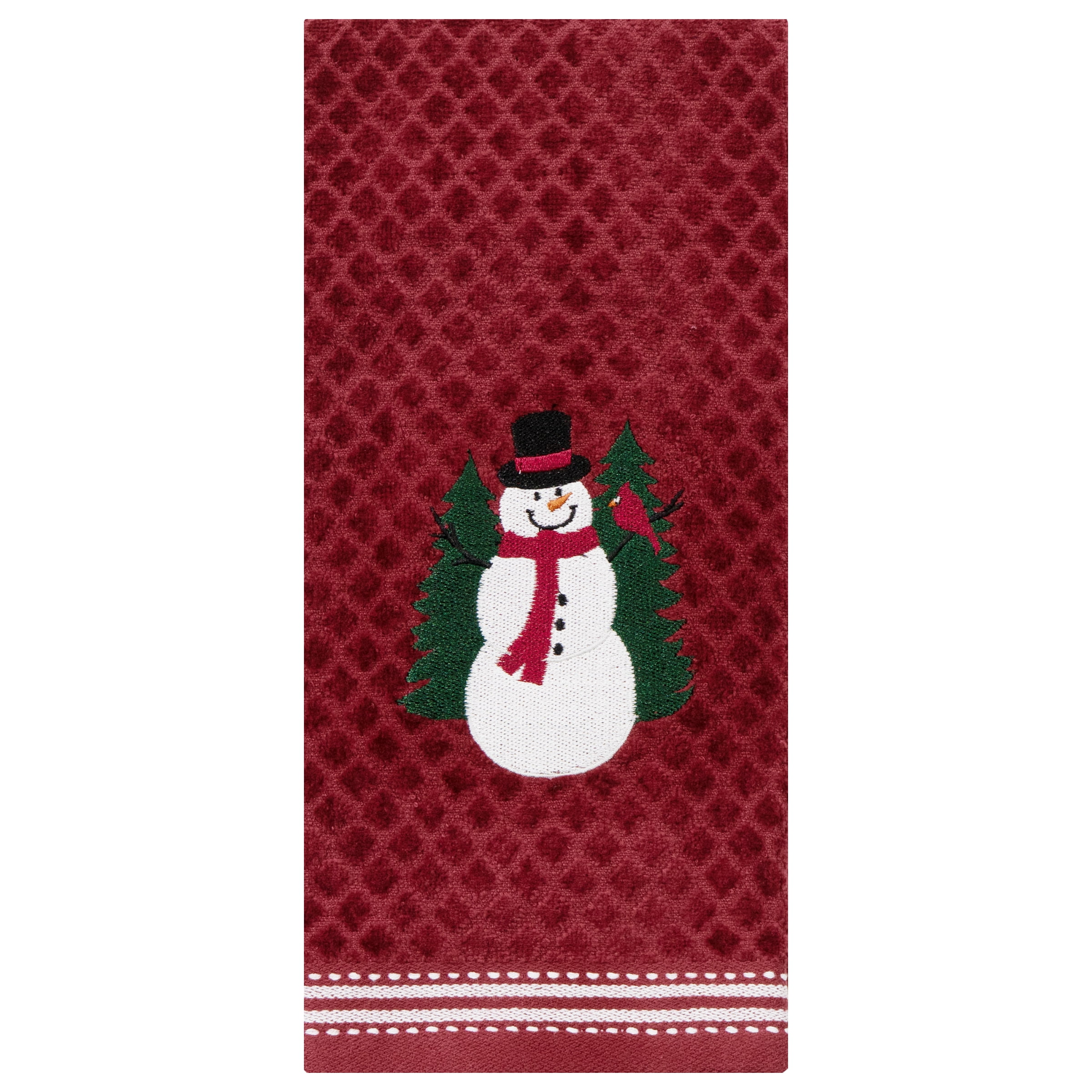 RITZ 100% Cotton Kitchen Towels, Snowman– Absorbent Dish Towels for Drying & Cleaning – Soft & Durable (Set of 2)