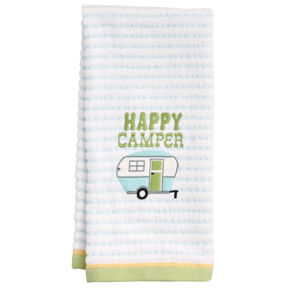 RITZ 100% Cotton Spring Hand Towels, Set of 2, Happy Camper