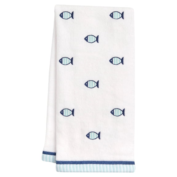 RITZ 100% Cotton Summer Hand Towels, Set of 2, Allover Fish