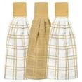thumbnail image 1 of RITZ 3-Pack Solid and Multi Check Tie Towel Set, Straw, 1 of 5