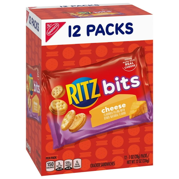 RITZ Bits Cheese Sandwich Crackers, 12 Snack Packs