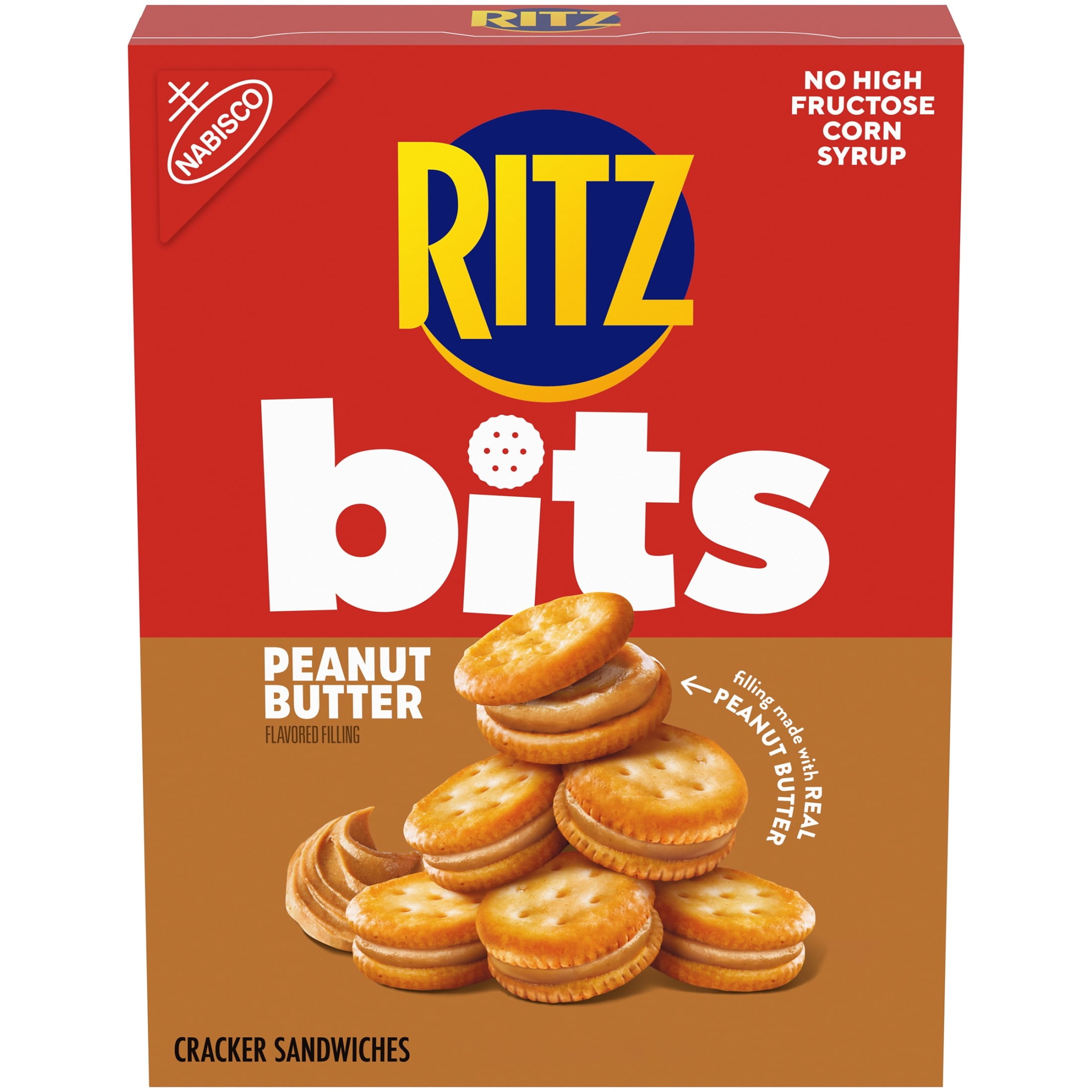 RITZ Bits Peanut Butter Sandwich Crackers, Snacks for Kids and Adults, Lunch Snacks, 8.8 oz
