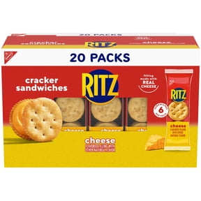 RITZ Cheese Sandwich Crackers, Lunch Snacks, 20 Snack Packs (6 Crackers Per Pack)
