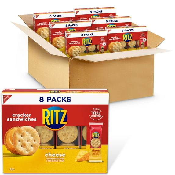 Ritz Cheese Sandwich Crackers, 48 Snack Packs (6 Boxes, 6 Crackers Per Pack)
