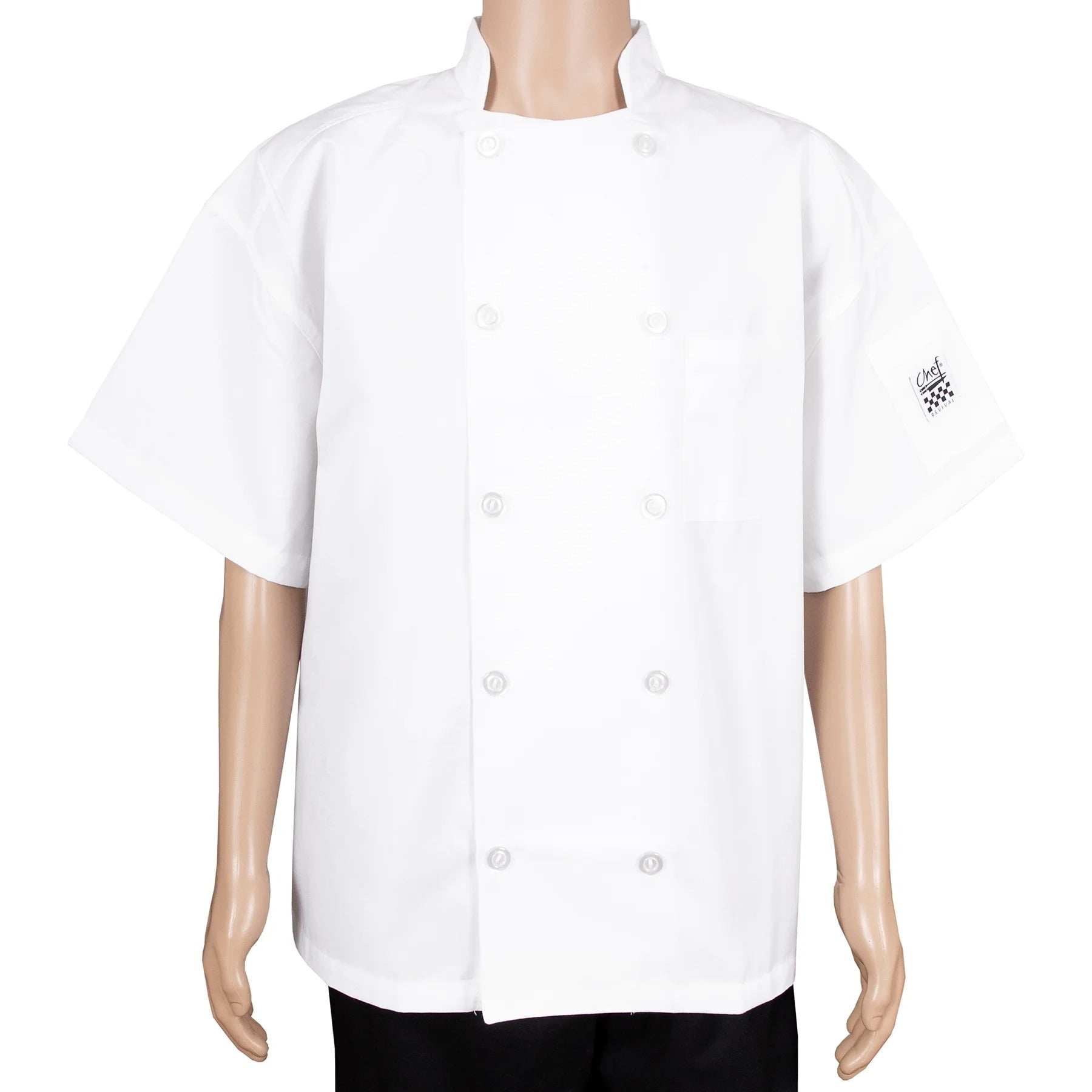 RITZ Chef Revival Chef's Jacket, Short Sleeve, White, 10 Clear Pearl ...