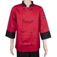 thumbnail image 1 of RITZ Chef Revival Fresh Chef's Jacket, 3/4 Sleeves, Red w/Black, 8 Chef Logo Buttons, XL, 1 of 1