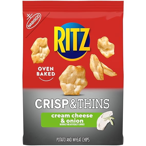 RITZ Crisp and Thins Cream Cheese and Onion Chips, 7.1 oz