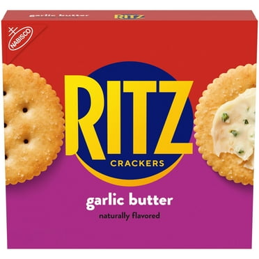 RITZ Garlic Butter Crackers, Snacks for Kids and Adults, Lunch Snacks, 13.7 oz