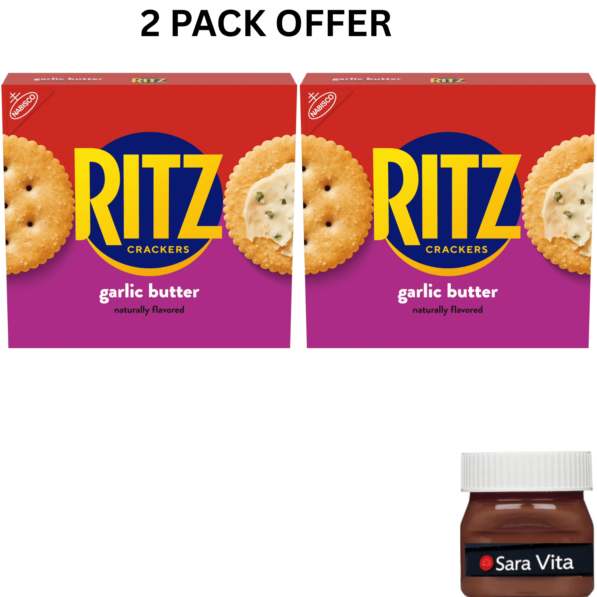 RITZ Garlic Butter Crackers, Snacks for Kids and Adults, Lunch Snacks, 13.7 oz