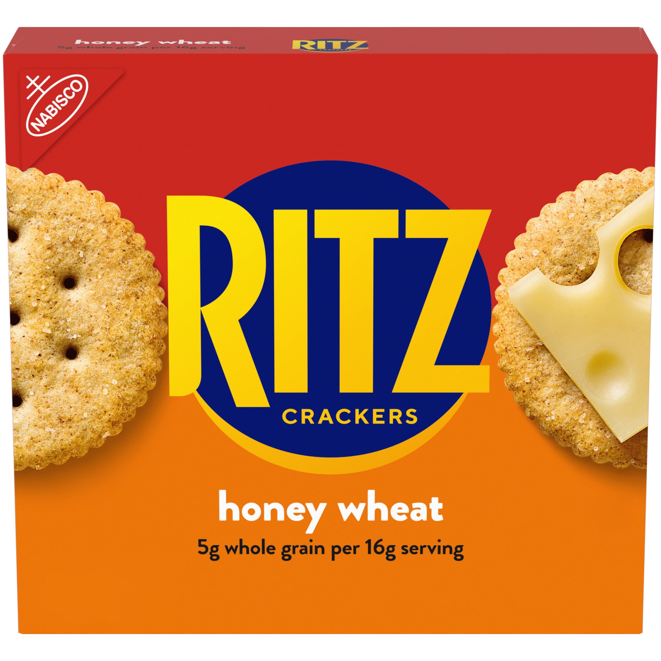 RITZ Honey Wheat Crackers, Whole Wheat Snack, Kosher, Buttery