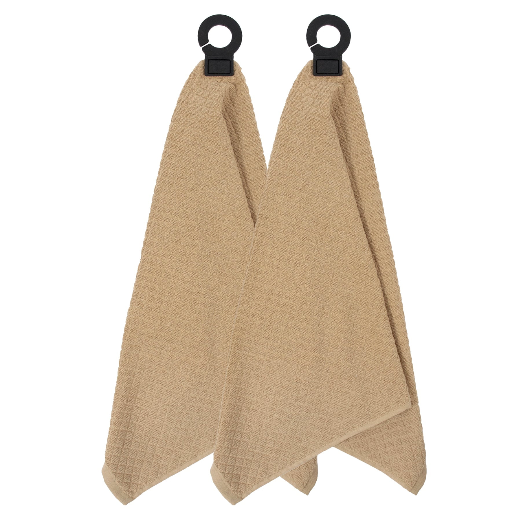 RITZ Hook and Hang Woven Kitchen Towel, Set of Two, Biscotti