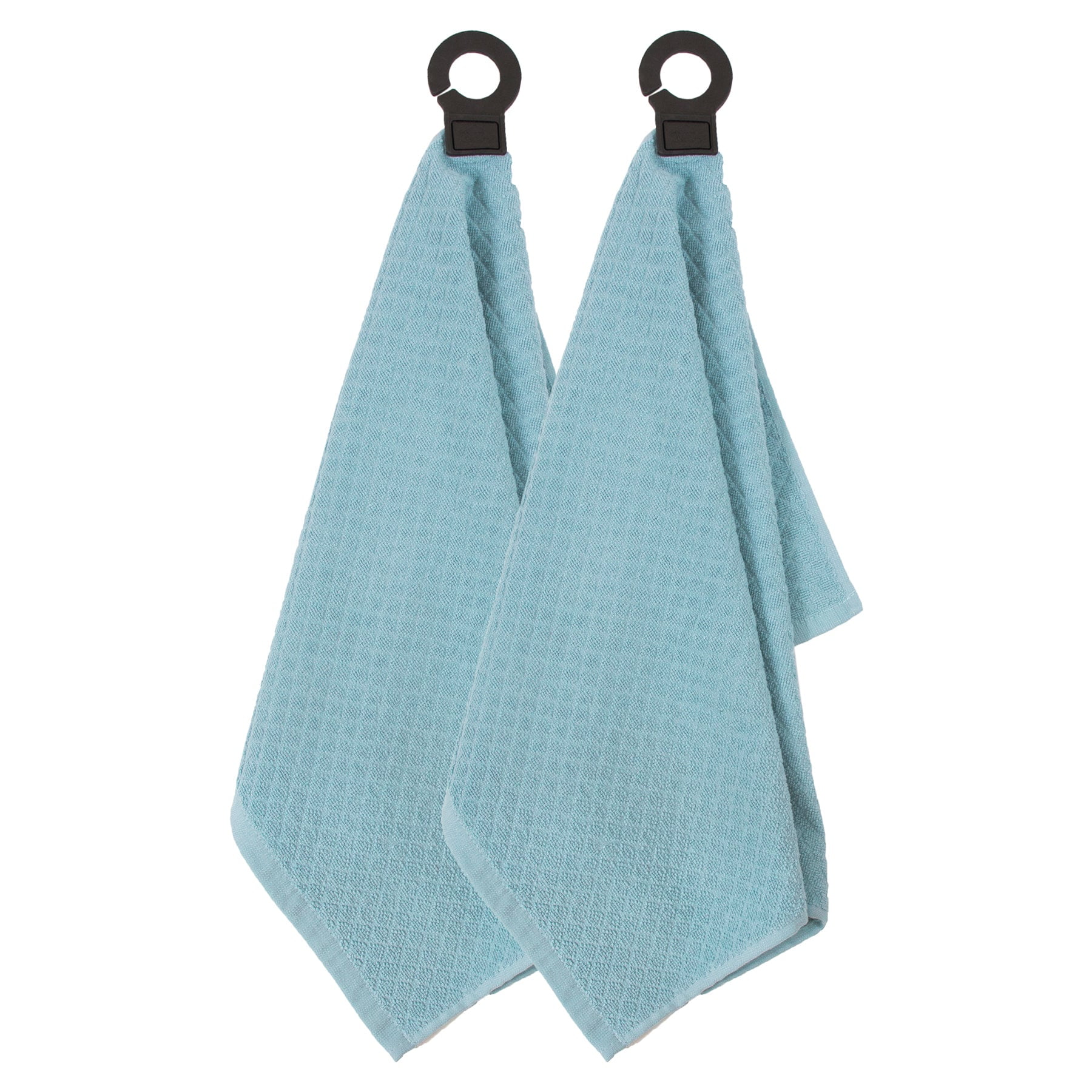 RITZ Hook and Hang Woven Kitchen Towel, Set of Two, Dew