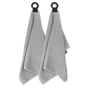 RITZ Hook and Hang Woven Kitchen Towel, Set of Two, Titanium