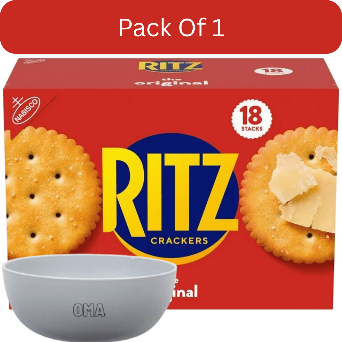 RITZ Original Crackers, 3.43 oz, 18 pk, With Olive White Bowl By