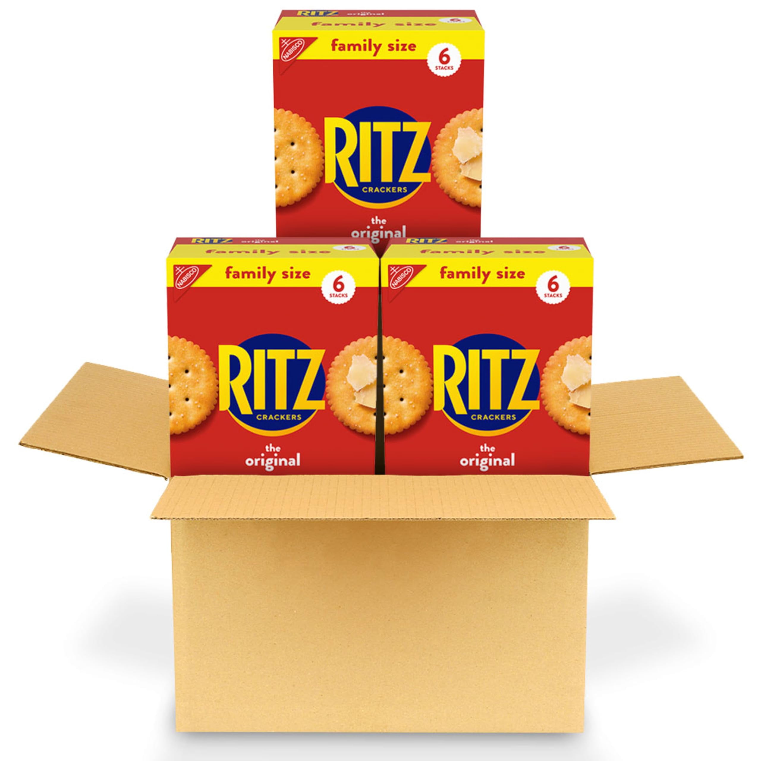 RITZ Original Crackers, Snacks for Kids AIS1&nbsp;and Adults, Bulk Lunch Snacks, Family Size, 3 Boxes