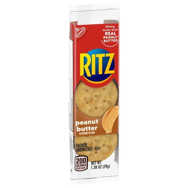 RITZ Peanut Butter Sandwich Crackers, 1.38 oz Snack Pack (6 Crackers Per Pack)