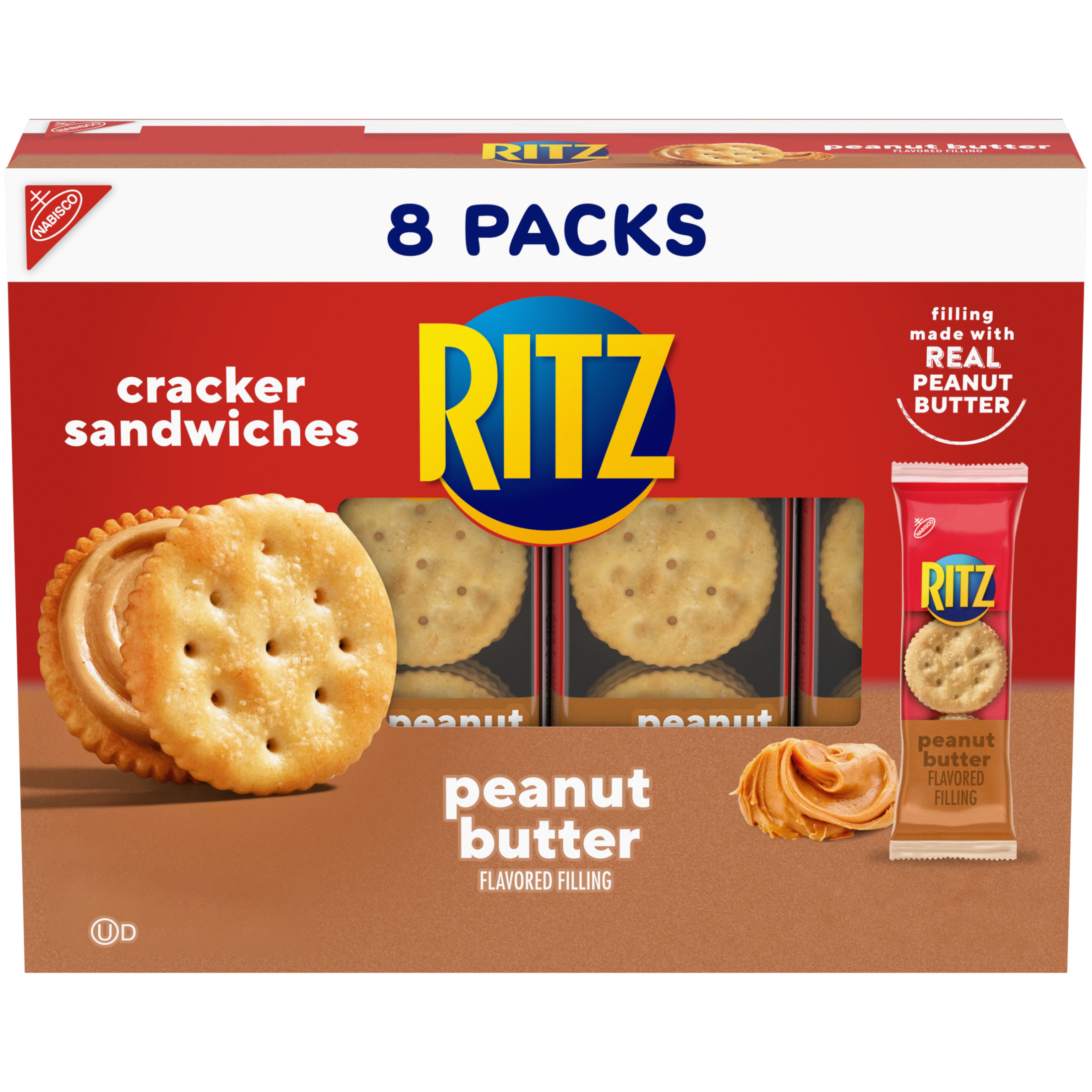 RITZ Peanut Butter Sandwich Crackers, 8 - 1.38 oz Packs - image 1 of 13