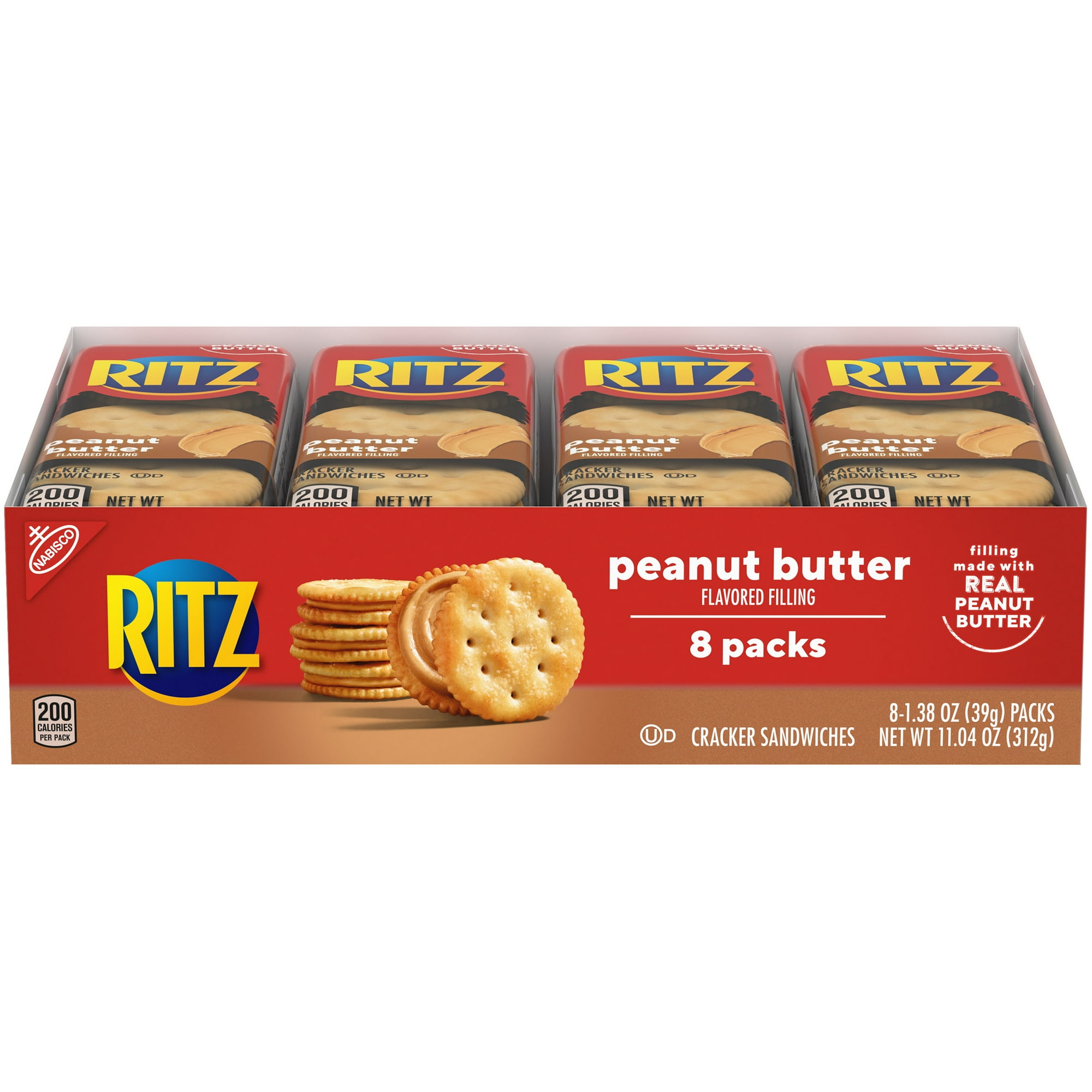 RITZ Peanut Butter Sandwich Crackers, 8 – 1.38 oz Packs
