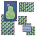 thumbnail image 1 of RITZ Pear Microfiber Kitchen Set, 6-Piece, Retro Botanical Orchard, Includes Dish Drying Mat, Waffle Weave Towels & Dish Cloths, 80% Recycled, 1 of 6