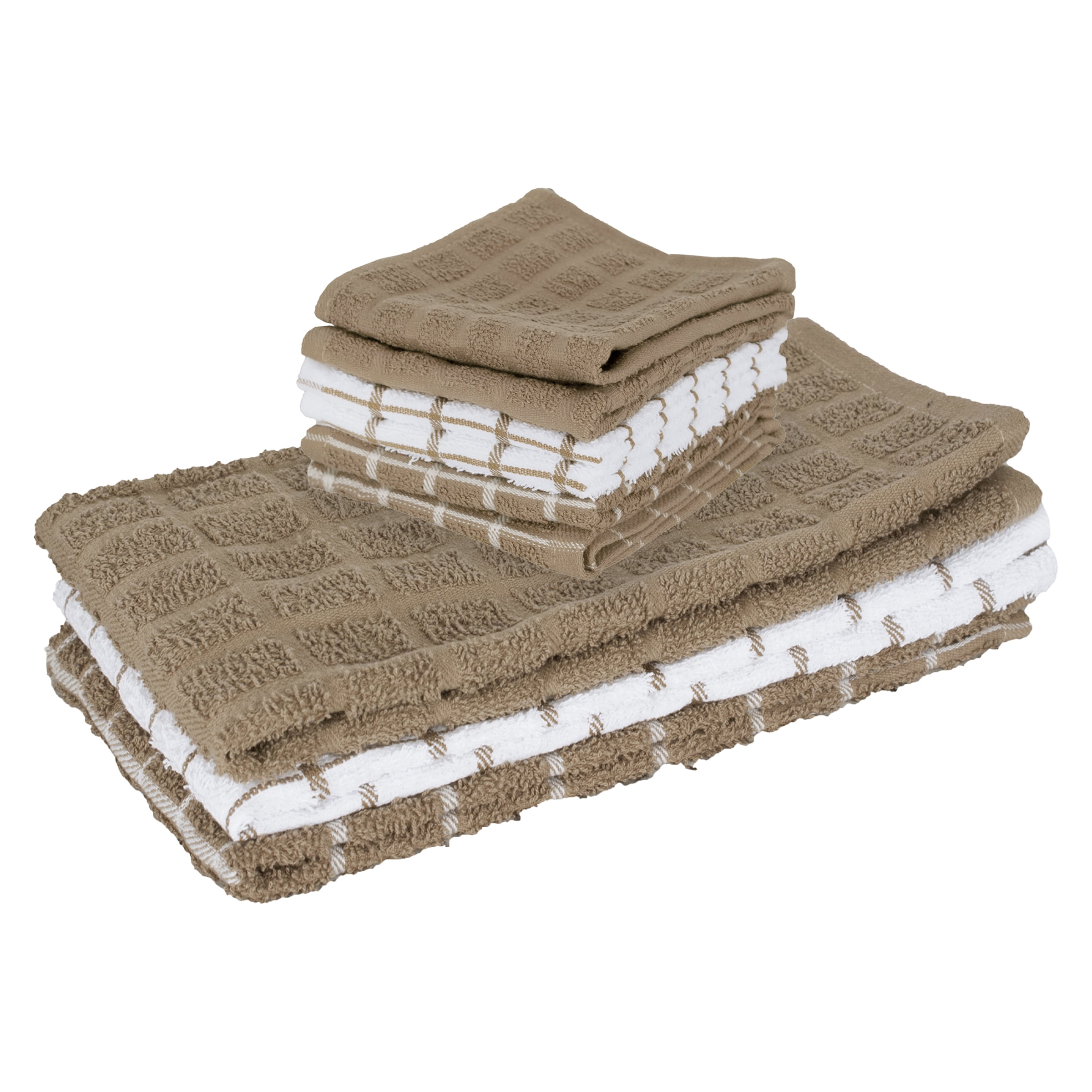 RITZ 3-Pack Terry Check Kitchen Towel Set and 6-Pack Terry Check Dish ...