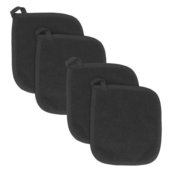 RITZ Ritz 4-Pack Terry Pot Holder Set, Black