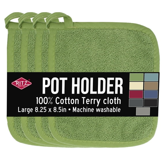 RITZ Ritz 4-Pack Terry Pot Holder Set, Cactus