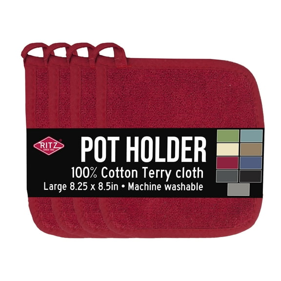 RITZ Ritz 4-Pack Terry Pot Holder Set, Paprika