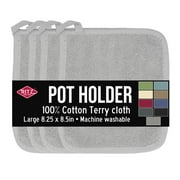 RITZ Ritz 4-Pack Terry Pot Holder Set, Titanium
