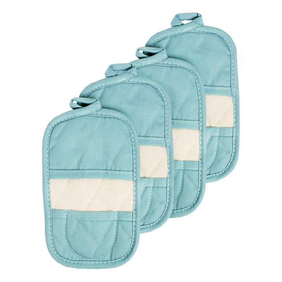 RITZ Pot Holder Mitz Set, 100% Cotton, 4-Pack, 5.5" x 8.5", Dew