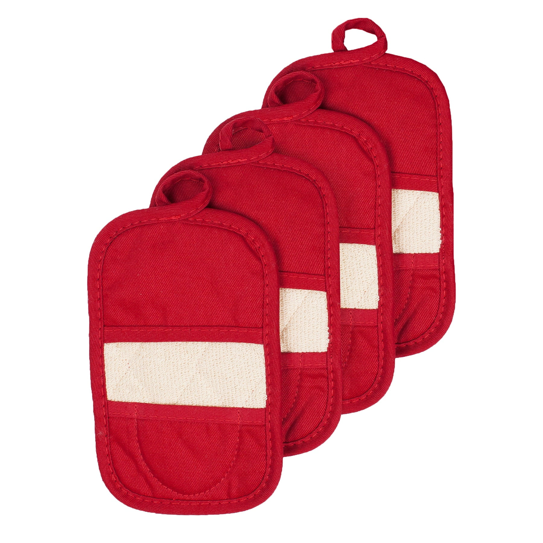Paprika Red Cotton Canvas Pot Holder Set