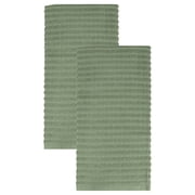RITZ Royale Collection 100% Combed Terry Cotton, Oversized Kitchen Towel Set, 2-Pack, Solid, Juniper