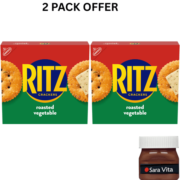 RITZ Roasted Vegetable Crackers, Snacks for Kids and Adults, Lunch Snacks, 13.3 oz