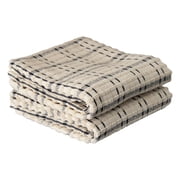 RITZ Royale Collection 100% Combed Terry Cotton, Oversized Kitchen Towel Set, 2-Pack, Check, Black