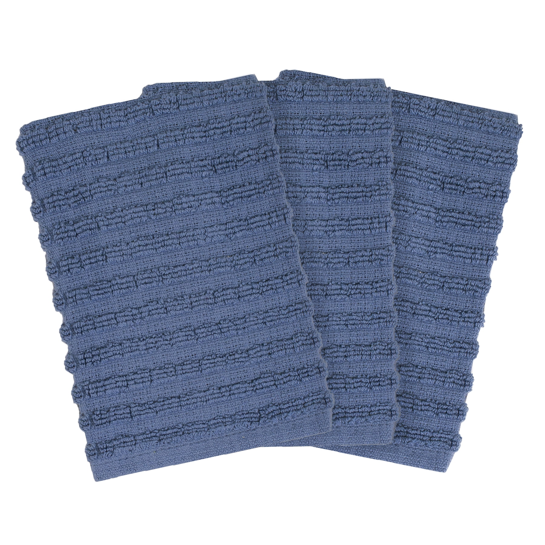 Federal Blue Terry Cotton Dish Cloth Set, 3-Pack
