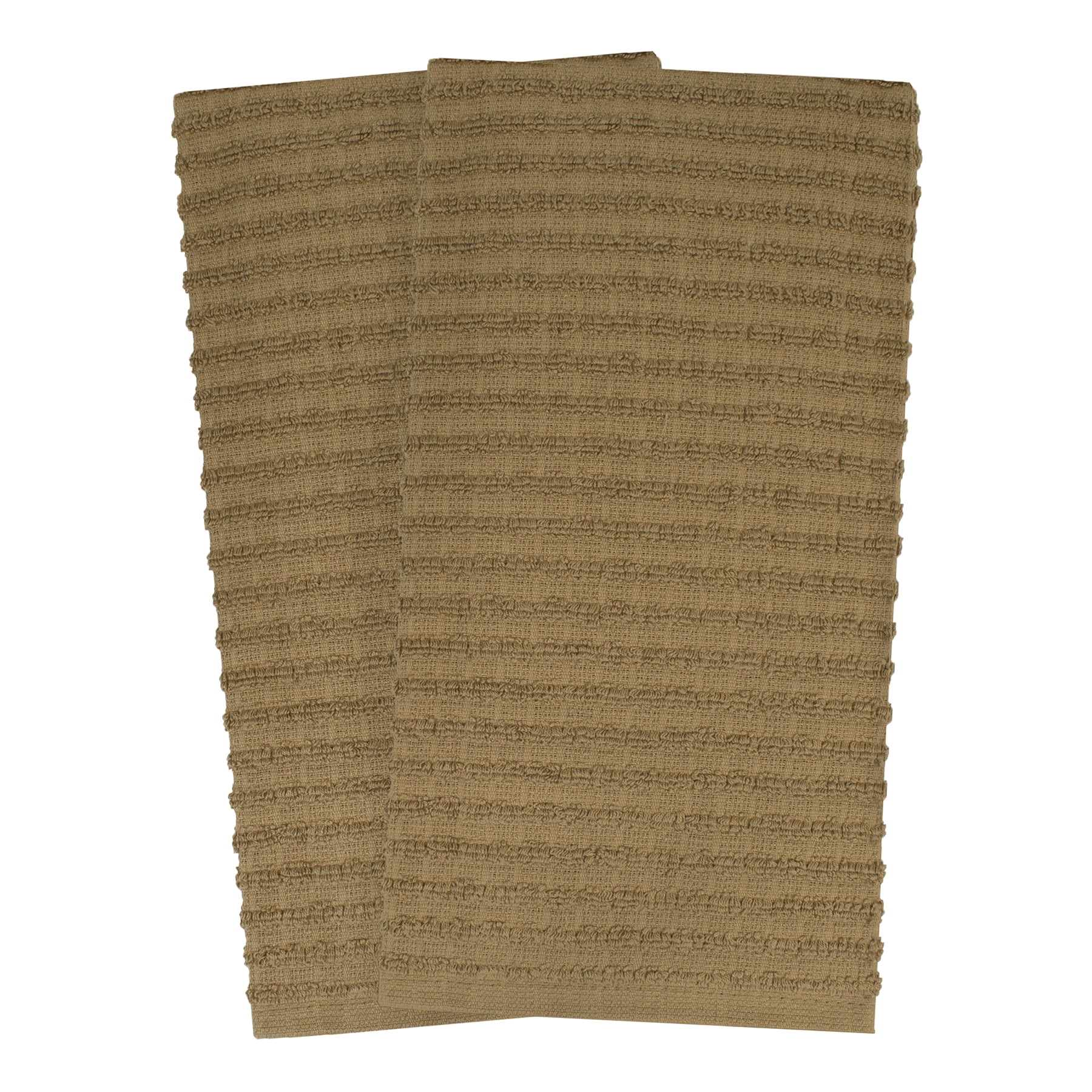 Mocha Brown Terry Cotton Kitchen Towel Set, 2-Pack