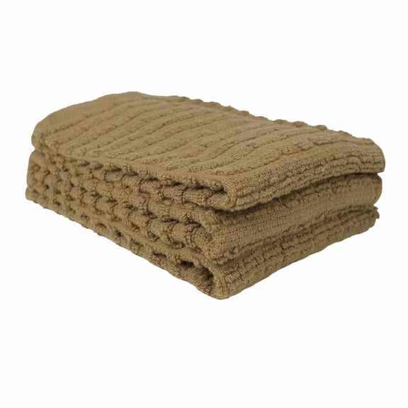 RITZ Royale Collection 100% Combed Terry Cotton, Kitchen Dish Cloth Set, 3-Pack, Solid, Mocha