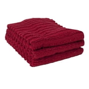 RITZ Royale Collection 100% Combed Terry Cotton, Kitchen Dish Cloth Set, 3-Pack, Solid, Paprika