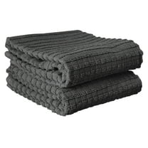 RITZ Royale Collection 100% Combed Terry Cotton, Oversized Kitchen Towel Set, 2-Pack, Solid, Graphite
