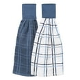 thumbnail image 1 of RITZ Solid and Multi Check Kitchen Tie Towel, Set of Two, Federal Blue, 1 of 5