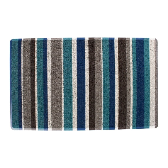 RITZ Striped Tufted Indoor Outdoor Floor Mat, Blue