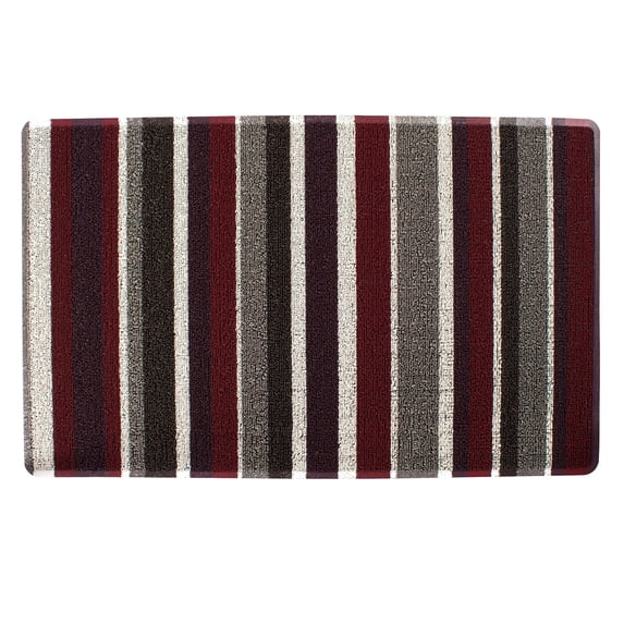 RITZ Striped Tufted Indoor Outdoor Floor Mat, Red