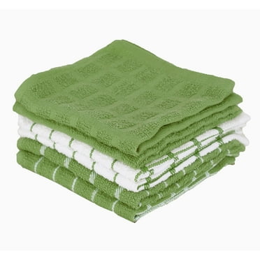 RITZ Terry Check Dish Cloth, Set of Six, Cactus