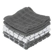 RITZ Terry Check Dish Cloth, Set of Six, Grey