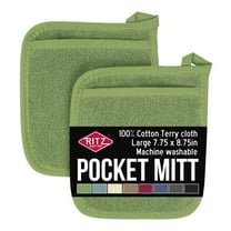 RITZ Terry Pocket Mitt Pot Holder, Set of Two, Cactus