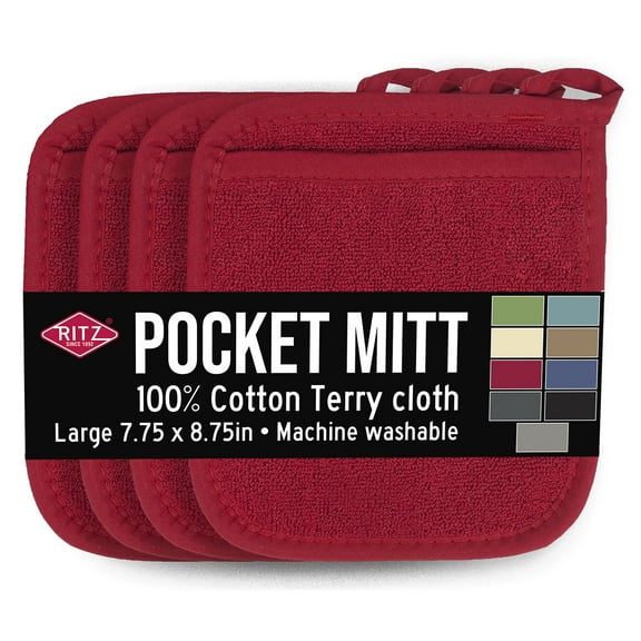 RITZ Terry Pocket Mitt Set, 4-Pack, Paprika