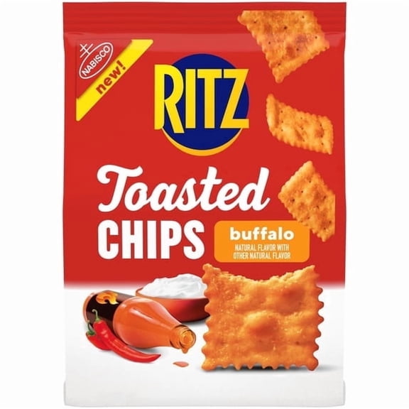 RITZ Toasted Chips Buffalo Crackers, Party Snacks, 8.1 oz