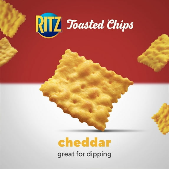 RITZ Toasted Chips Cheddar Crackers, 8.1 oz (Pack of 6)