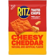 RITZ Toasted Chips Cheddar Crackers, Party Snacks, 8.1 oz